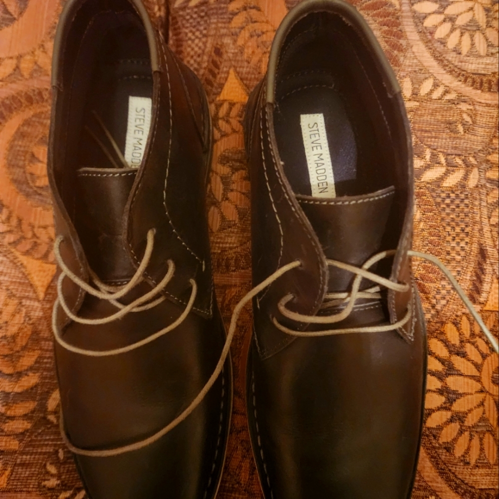 STEVE MADDEN HARKEN BLACK LEATHER